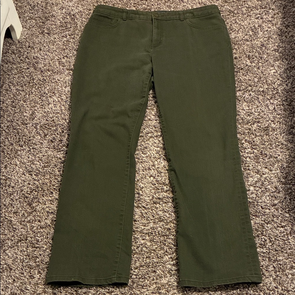 Chap’s Women's Madden Straight Leg Green Jeans- Size 14